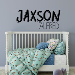 Boys Name Room Decal, Personalized Name Wall Decal, Boys Name Nursery Wall Decal, Boys Nursery Decor image 1