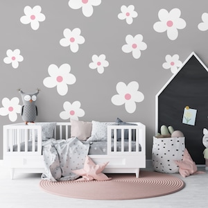 Daisy Wall Decals for Nursery, Large Daisy Wall Decals, Flower Wall Decals, Girls Room Decor, Daisy Wall Stickers, 13 Daisies