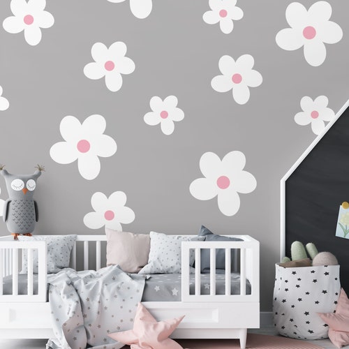 Blush Daisy Wall Decals Etsy