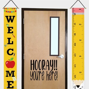 Hooray!! You&#39;re Here! Classroom Decal, Classroom Door Vinyl Sticker, Classroom Decor, Back to School Decoration
