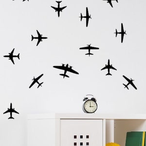 Airplane Decals - Airplane Wall Decals - Airplanes Wall Stickers - Childrens Room Decor - Kids Room Vinyl - Kids Wall Decal - Set of 24