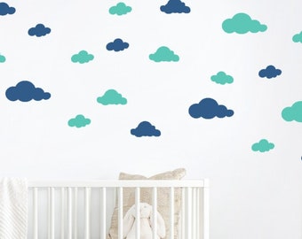 Cloud Wall Decals, Clouds Decal, Cloud Wall Sticker, Kid Wall Decoration, Baby Room Decal, Nursery Wall Decal, Set of 50