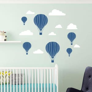 Hot Air Balloons and Clouds - Hot Air Balloon Nursery - Hot Air Balloon Decorations - Hot Air Balloon Wall Stickers - Children Wall Decal