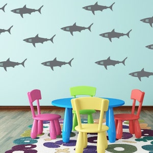 Shark Wall Decal - Shark Vinyl Decals for Walls - Shark Week Decals - Vinyl Wall Decal Stickers - Shark Room Decor - Sharks - Peel & Stick