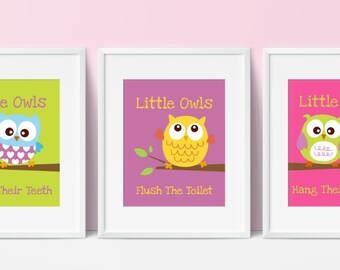 Owl Bathroom Decor Etsy