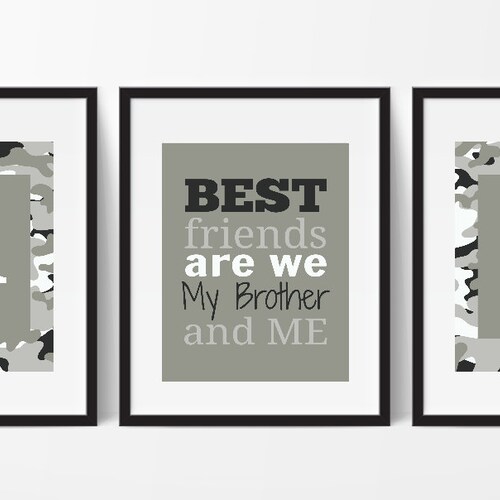 Set of 3 Brother Prints Brother Wall Art Brother Decor Etsy