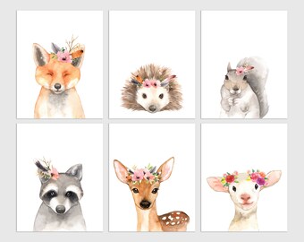 watercolor animals etsy
