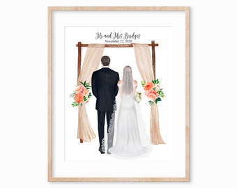 Bride Groom Portrait Etsy
