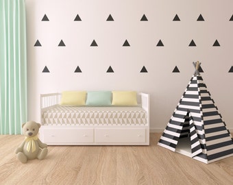Mono Triangles Mono Gender Neutral Vinyl Wall Art Wall Art Vinyl Decals Triangle Wall Stickers 40 stickers 2 Sheets Per Pack