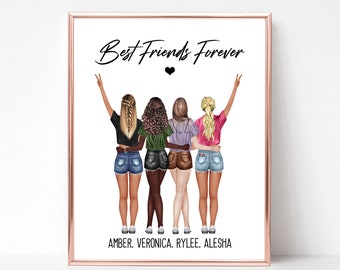 Best friends art | Etsy