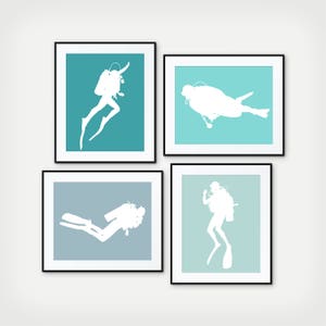 Scuba Diver Gift, Scuba Diver Print, Scuba Diver Art, Vacation Home Decor