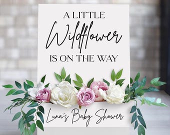 Baby Shower Decal for Flower Box Sign, A Little Wildflower Baby Shower Decor