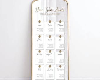Your Seat Awaits Wedding Seating Chart Decal for Mirror, Wedding Welcome Sign Decal