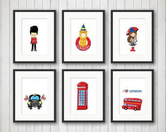 London Wall Art for Kids Room, Travel Art for Kids Room, London Wall Art Print, London Kids Room
