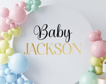 Personalized Baby Shower Balloon Arch Decal: DIY Vinyl Decoration