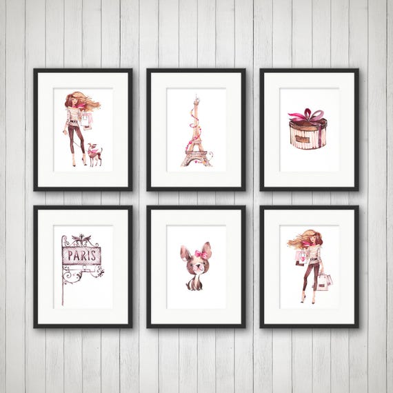 Paris Room Decor For Teen Girls Fashion Print Teen Girl Room Etsy
