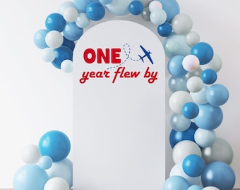 Airplane 1st Birthday Decal: Balloon Arch Party Decor