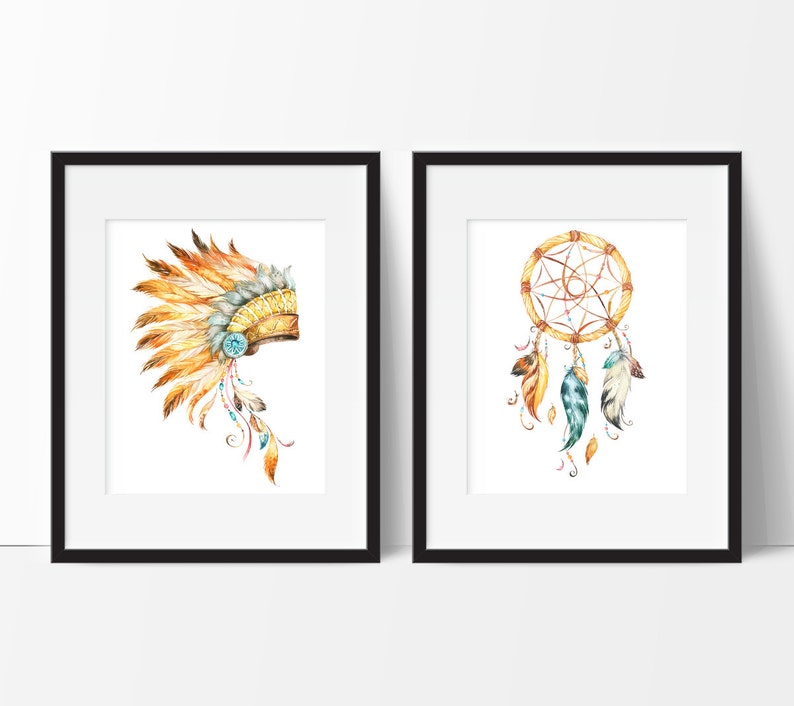 Native American Indian Animal Dream Catcher Wall Picture 8x10 Art Print