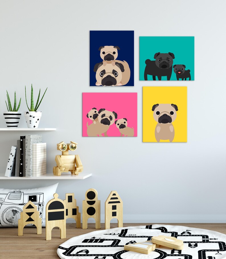 Dog Kids Wall Art Dog Kids Art Pet Lovers Gift Dog Nursery | Etsy
