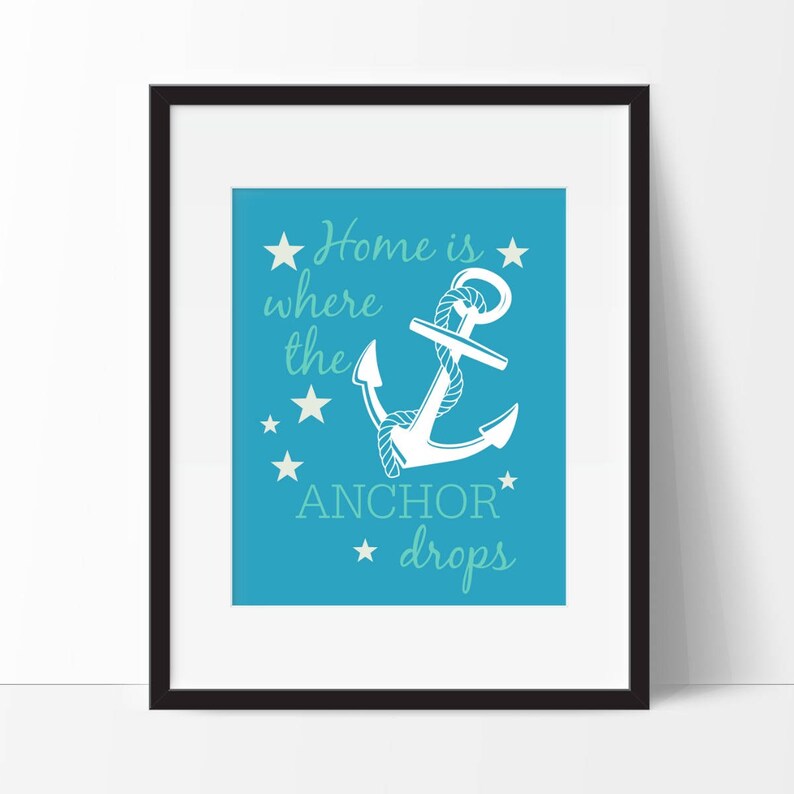 Anchor Print Home is Where the Anchor Drops Military Print Etsy