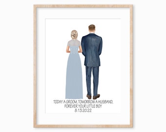 Personalized Mother of the Groom Print, Mother of the Groom Gift, Wedding Gift for Parents, Groom Mother Gift, Military Wedding Gift Idea