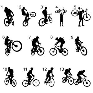 Mountain Biker Silhouette Prints: Custom Colors, Extreme Sports Decor (Digital File) image 2