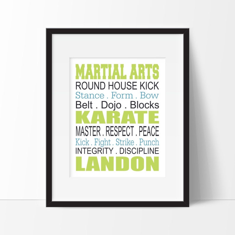 Martial Arts Wall Art Karate Wall Hanging Personalized Etsy