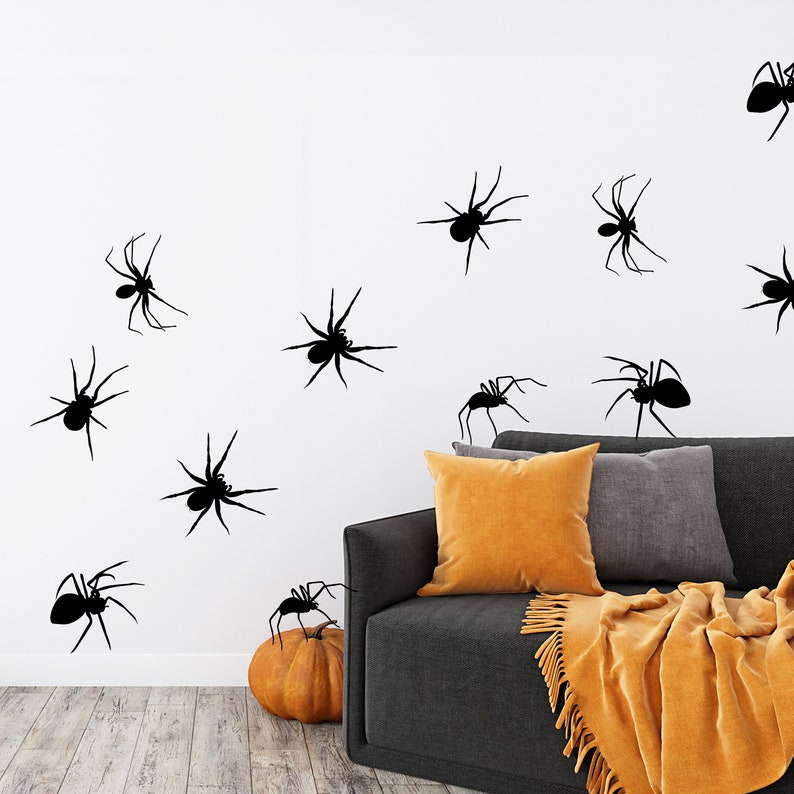 Large Spider Wall Decals Spiders Vinyl Sticker Halloween Decor Halloween Wall Decals Spiders Wall Decals Spooky Decals image 1