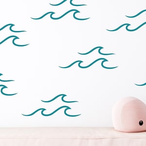 Ocean Waves Wall Decals: Beach House Nursery Decor
