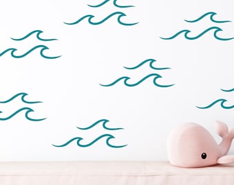 Ocean Waves Wall Decals: Beach House Nursery Decor