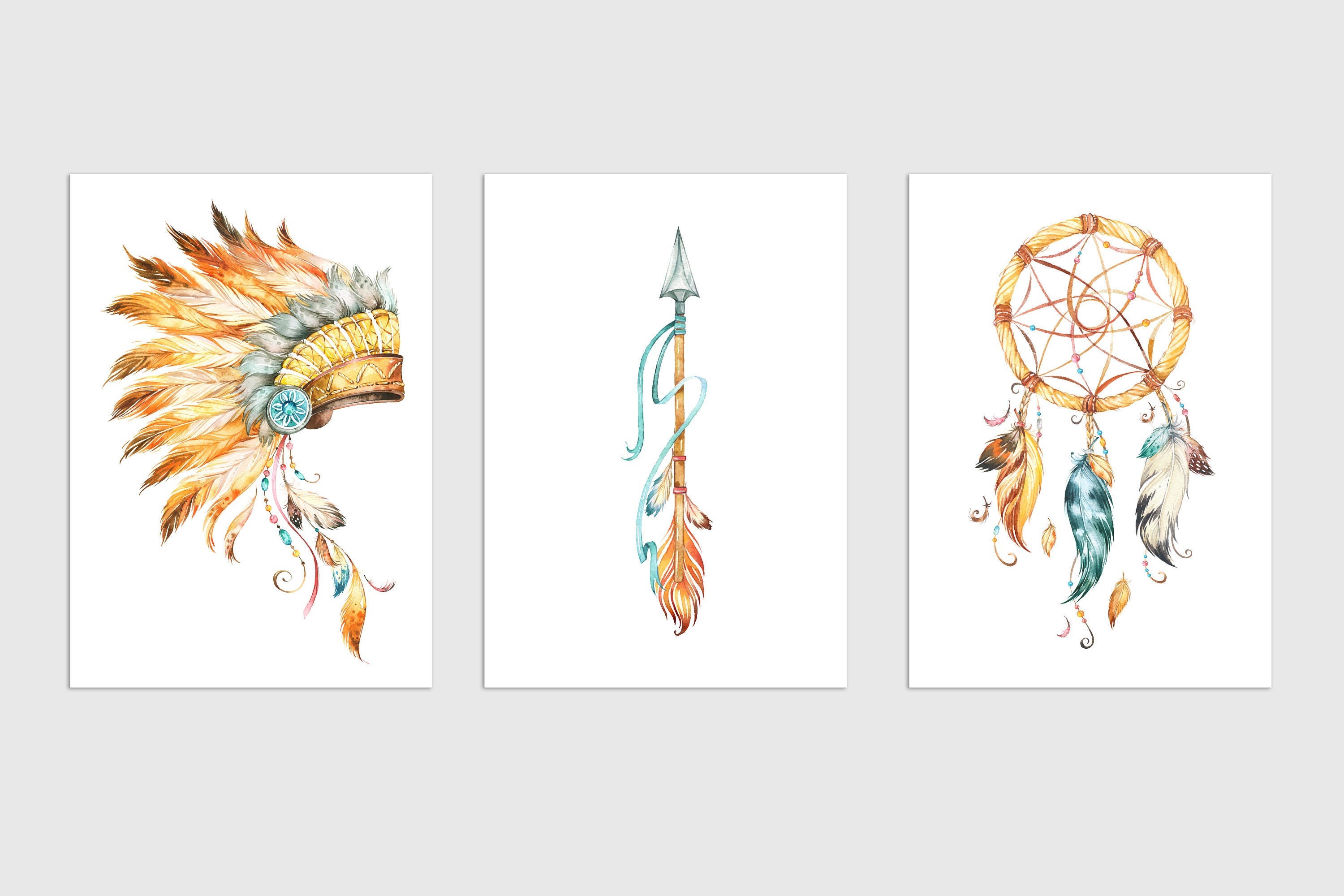 Native American Indian Animal Dream Catcher Wall Picture 8x10 Art Print