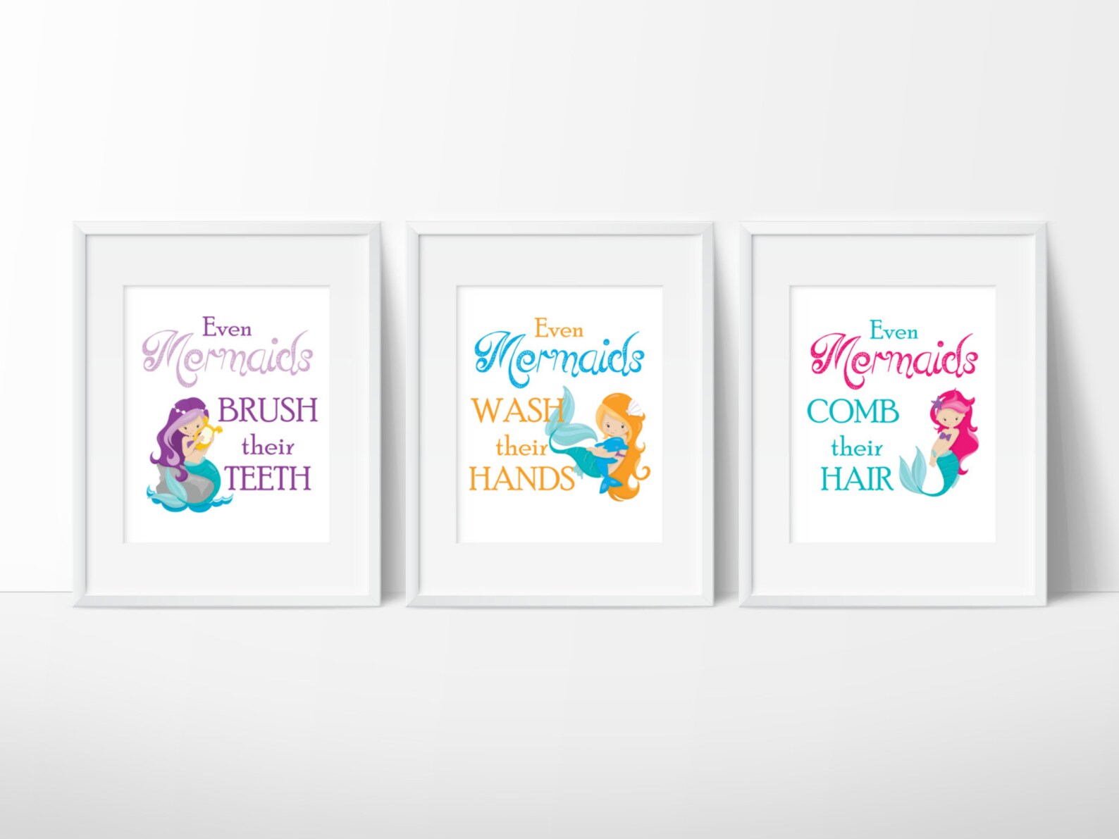 Mermaid Bathroom Decor Girls Bathroomv even Mermaids Etsy