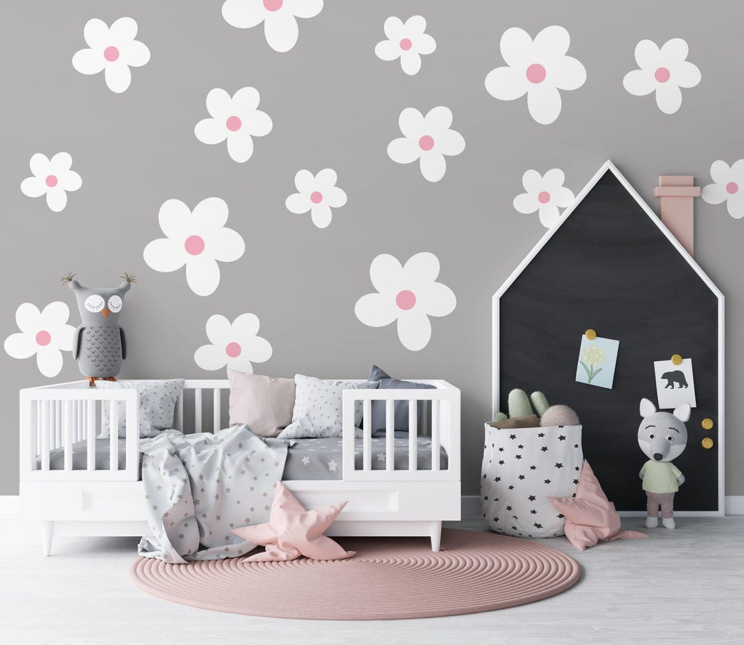 Daisy Wall Decals: Removable Vinyl Flower Stickers, Nursery Decor - Etsy