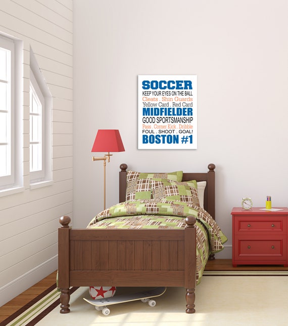Soccer Wall Art Soccer Decor Girls Soccer Gift Boys Soccer Gift Personalized Soccer Print