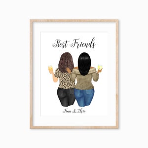 Best Friend Print, Personalized Friend Gift, Bff Gifts, Friendship Gift, Best Friends Birthday Gift, College Friends Gift image 1