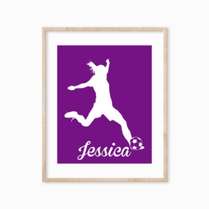 Personalized Soccer Wall Art for Girls, Girls Soccer Wall Decor, Gift for Soccer Player