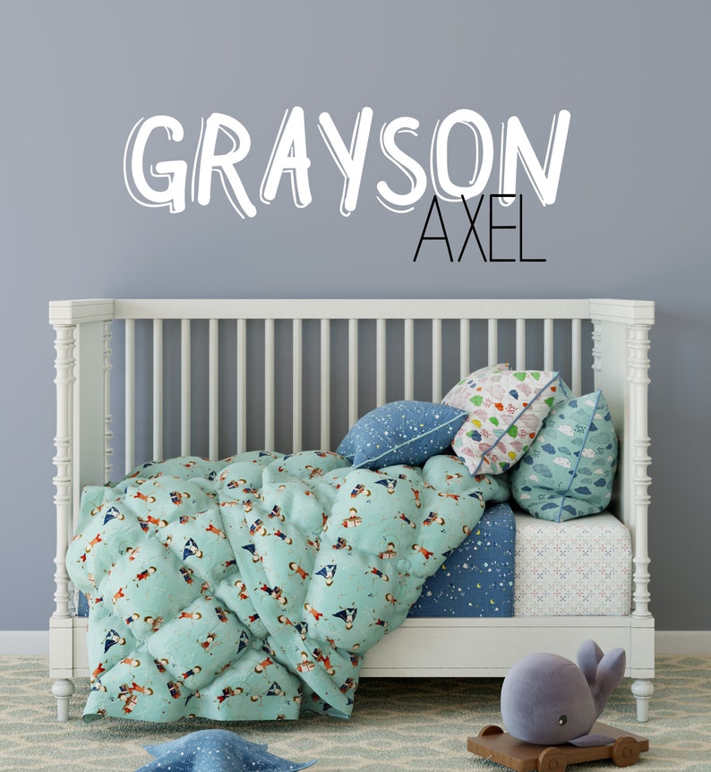 Boys Name Room Decal, Personalized Name Wall Decal, Boys Name Nursery Wall Decal, Boys Nursery Decor image 2