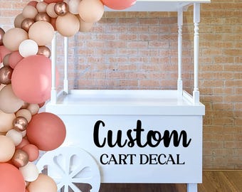 Personalized Decal for Dessert Cart, Birthday Party Decal, Pastry Display Cart Decal