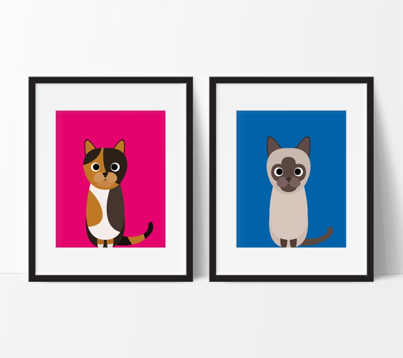 Personalized Cat Wall Art Print Cat Lover Gifts Kitten Wall Etsy