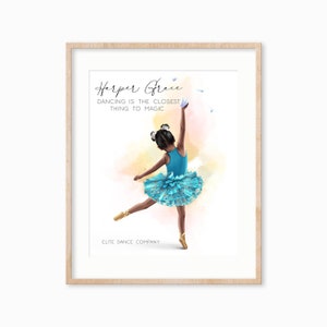 Personalized Tiny Ballerina Print, Gift for Dance Besties, Ballet Teacher Gift, Ballet Dancer Wall Art, Gift For Ballerina