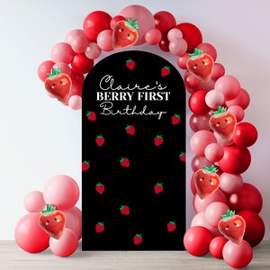 Personalized 'berry First' Birthday Balloon Arch, Girls First Birthday ...