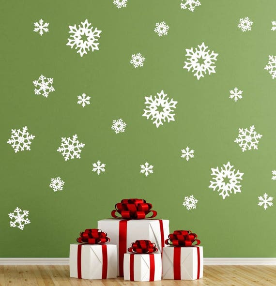 Snowflakes Decal Holiday Wall Decals Christmas Decals | Etsy