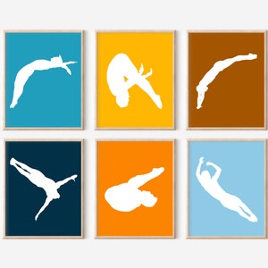 Mens Dives Art, Swimming Gift for Men, Swim Decor, Dive Wall Art, Boys Sports Room Decor