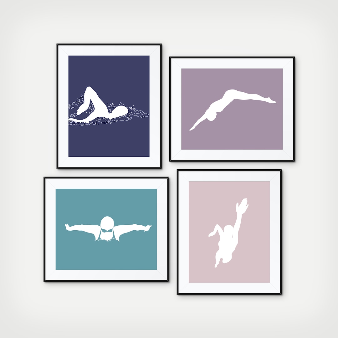 Girls Swimming Wall Art, Gift for Swimmer, Swimmer Wall Art, Freestyle