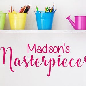 Personalized Kids Artwork Gallery Wall Decal, Masterpieces Display