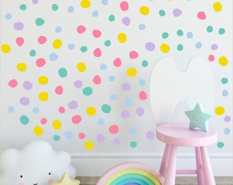 Hand Drawn Polka Dot Wall Decals, Kids Room Decor