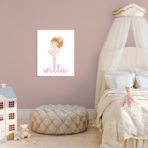 Dance Studio Wall Art, Baby Girl Nursery Art, Ballerina Nursery Art Print, Ballet Dancer Nursery Art, Girls Room Decor image 4