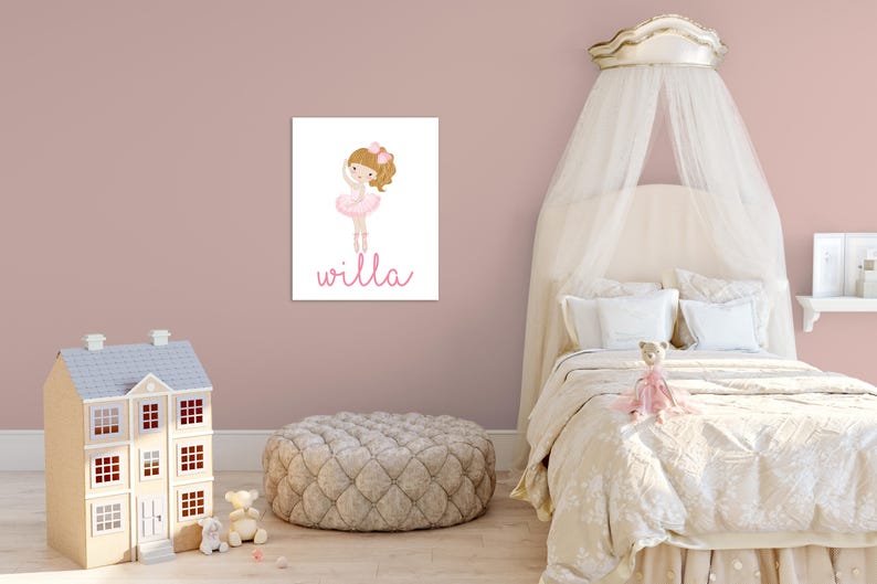 Dance Studio Wall Art, Baby Girl Nursery Art, Ballerina Nursery Art Print, Ballet Dancer Nursery Art, Girls Room Decor image 4