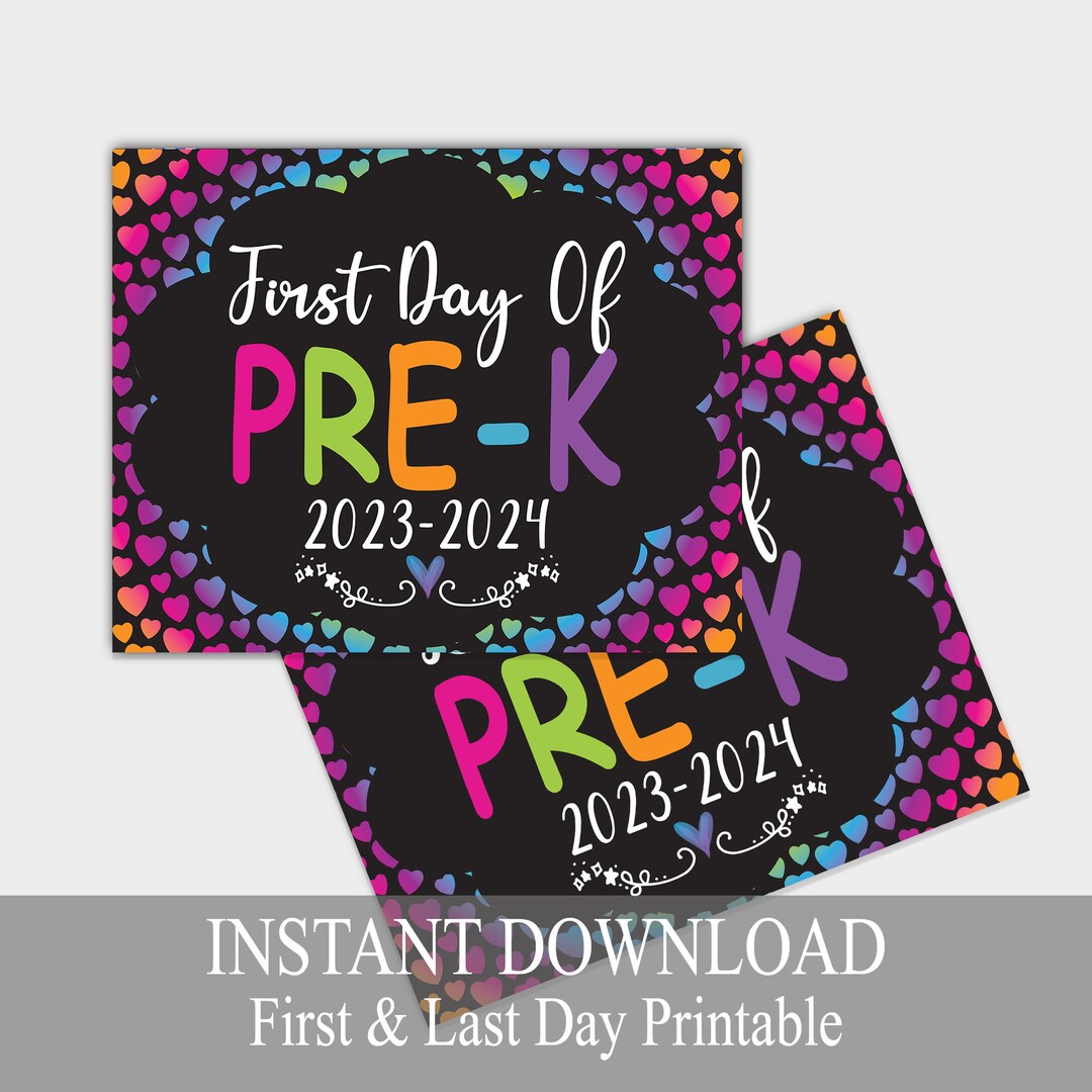 First Day of Pre-k Sign, Prek Sign , Print Yourself 1st Day of ...
