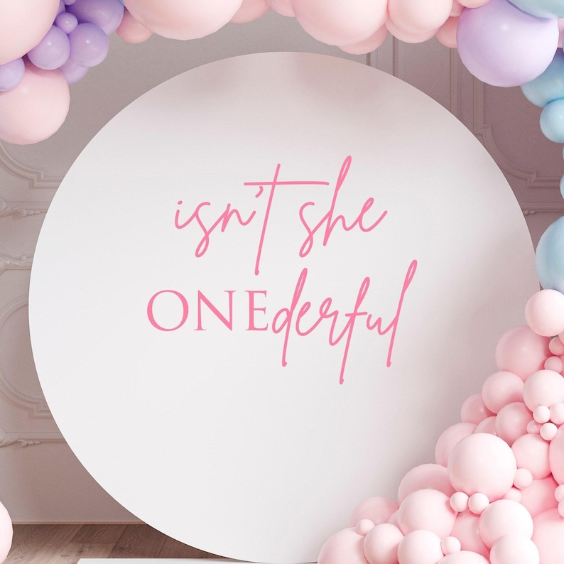 ONEderful Birthday Vinyl Decal, Girls First Birthday Party Decor image 1